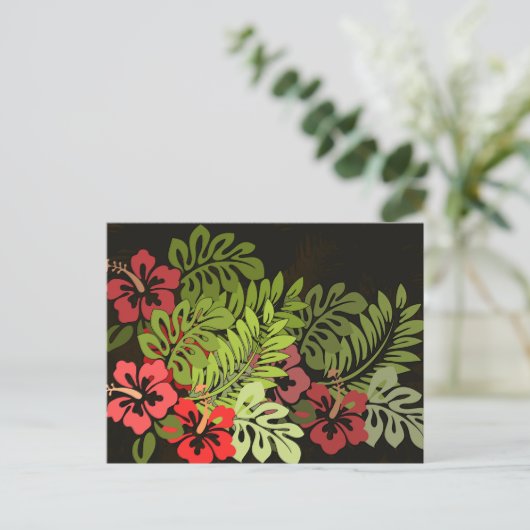 Hawaii Aloha Flower Art Print Briefkaart (Staand voorkant)