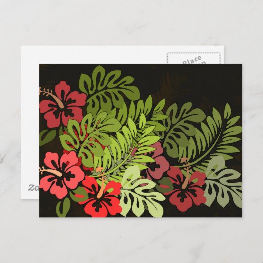 Hawaii Aloha Flower Art Print Briefkaart (Voorkant / Achterkant)