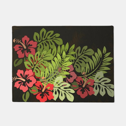 Hawaii Aloha Flower Art Print Deurmat (Voorkant)