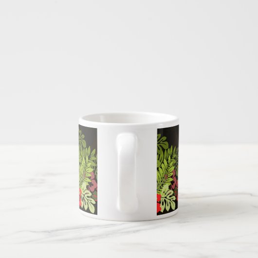 Hawaii Aloha Flower Art Print Espresso Kop (Achterkant)