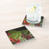 Hawaii Aloha Flower Art Print Glazen Onderzetter (Schuin)