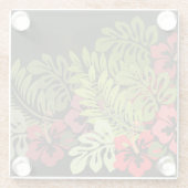 Hawaii Aloha Flower Art Print Glazen Onderzetter (Achterkant)