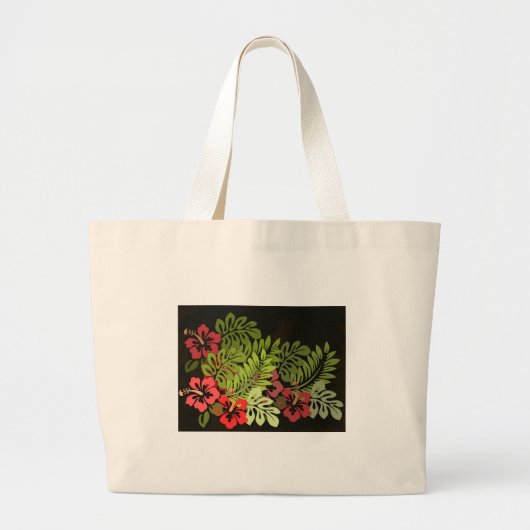 Hawaii Aloha Flower Art Print Grote Tote Bag (Voorkant)