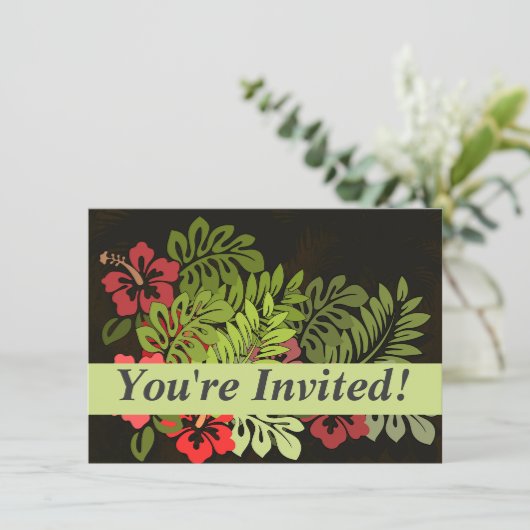 Hawaii Aloha Flower Art Print Kaart (Staand voorkant)