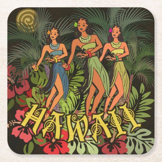 Hawaii Aloha Flower Art Print Kartonnen Onderzetters (Voorkant)