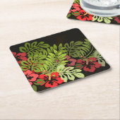 Hawaii Aloha Flower Art Print Kartonnen Onderzetters (Schuin)