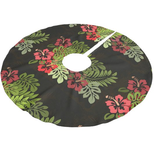 Hawaii Aloha Flower Art Print Kerstboom Rok (Gekanteld)
