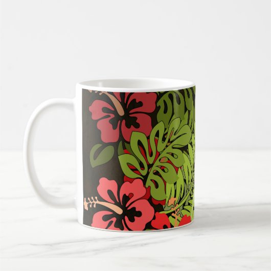 Hawaii Aloha Flower Art Print Koffiemok (Links)