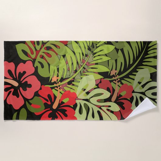 Hawaii Aloha Flower Art Print Strandlaken (Voorkant)