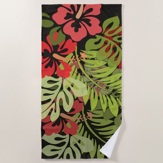 Hawaii Aloha Flower Art Print Strandlaken (Voorkant)