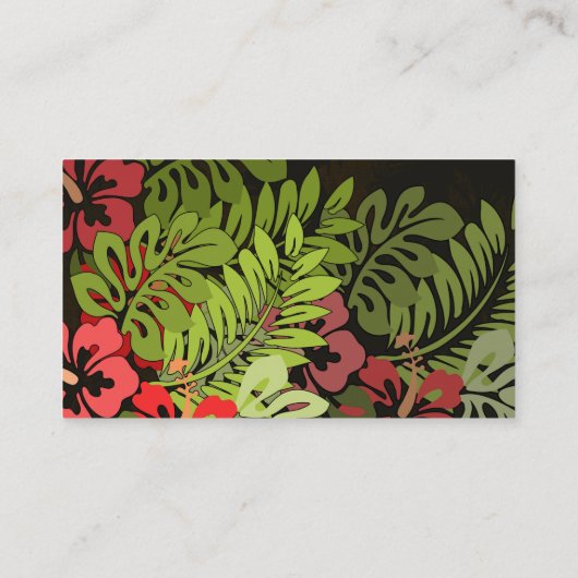 Hawaii Aloha Flower Art Print Visitekaartje (Achterkant)