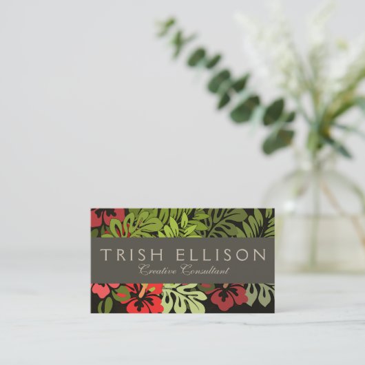 Hawaii Aloha Flower Art Print Visitekaartje (Staand voorkant)