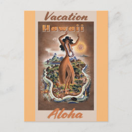 Hawaii Aloha Hula Dancer Vintage Travel Briefkaart