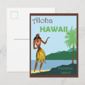 Hawaii Aloha Hula Dancer Vintage Travel Briefkaart (Voorkant / Achterkant)