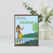 Hawaii Aloha Hula Dancer Vintage Travel Briefkaart (Staand voorkant)