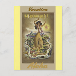 Hawaii Aloha Hula Dancer Vintage Travel Poster Briefkaart