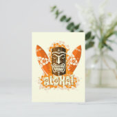 Hawaii Aloha Luau Tiki Masker Briefkaart (Staand voorkant)
