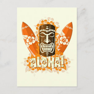 Hawaii Aloha Luau Tiki Masker Briefkaart