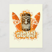Hawaii Aloha Luau Tiki Masker Briefkaart (Voorkant)