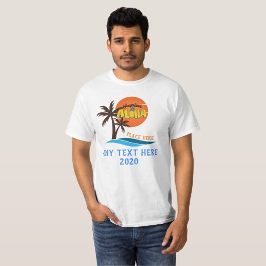 Hawaii Aloha Palm Beach T-shirt (Voorkant volledig)