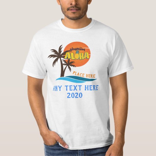 Hawaii Aloha Palm Beach T-shirt (Voorkant)