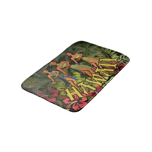 Hawaii Aloha Palm Hula Art Design Badmat (Gekanteld)