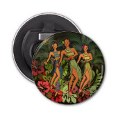 Hawaii Aloha Palm Hula Art Design Button Flesopener (Voorkant)