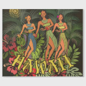 Hawaii Aloha Palm Hula Art Design Cadeaupapier (Vlak)