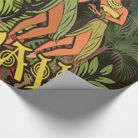 Hawaii Aloha Palm Hula Art Design Cadeaupapier (Hoek)