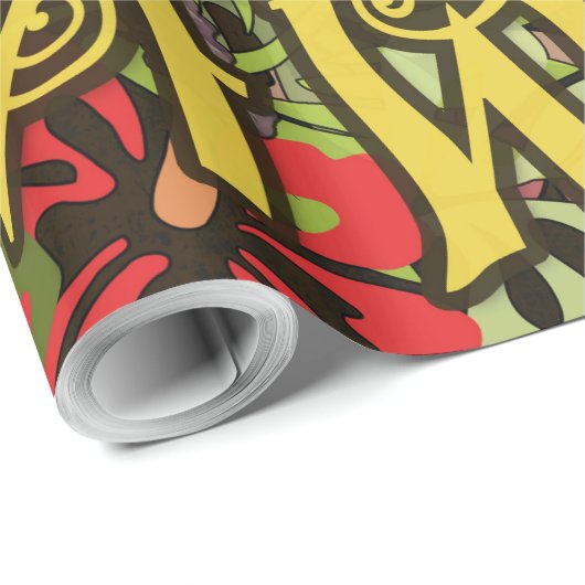 Hawaii Aloha Palm Hula Art Design Cadeaupapier (Rol Hoek)