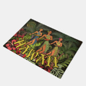 Hawaii Aloha Palm Hula Art Design Deurmat (Schuin)