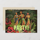 Hawaii Aloha Palm Hula Art Design Kaart (Voorkant / Achterkant)