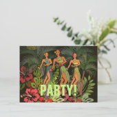 Hawaii Aloha Palm Hula Art Design Kaart (Staand voorkant)