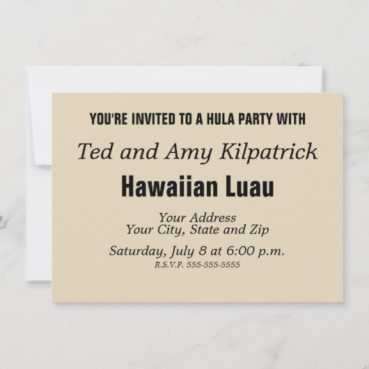 Hawaii Aloha Palm Hula Art Design Kaart (Achterkant)