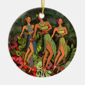 Hawaii Aloha Palm Hula Art Design Keramisch Ornament (Voorkant)
