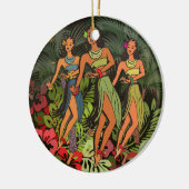 Hawaii Aloha Palm Hula Art Design Keramisch Ornament (Links)