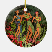Hawaii Aloha Palm Hula Art Design Keramisch Ornament (Achterkant)