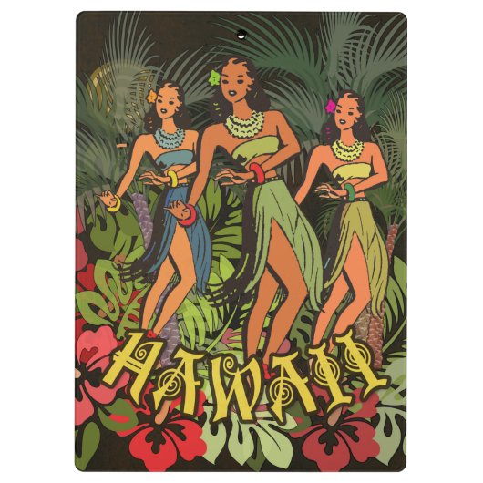 Hawaii Aloha Palm Hula Art Design Klembord (Achterkant)