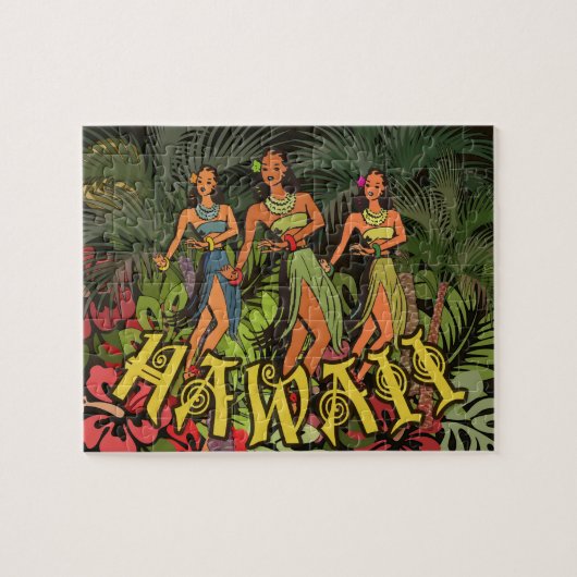 Hawaii Aloha Palm Hula Art Design Legpuzzel (Horizontaal)