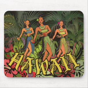 Hawaii Aloha Palm Hula Art Design Muismat