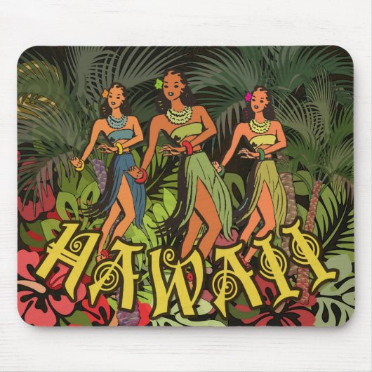 Hawaii Aloha Palm Hula Art Design Muismat (Voorkant)