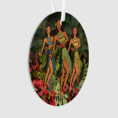 Hawaii Aloha Palm Hula Art Design Ornament (voorkant)