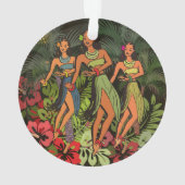 Hawaii Aloha Palm Hula Art Design Ornament (achterkant)