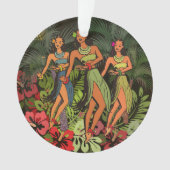 Hawaii Aloha Palm Hula Art Design Ornament (voorkant)