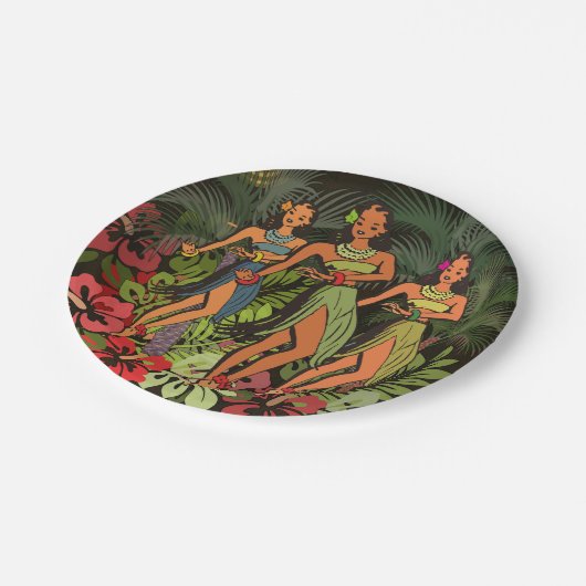 Hawaii Aloha Palm Hula Art Design Papieren Bordje (Gekanteld)