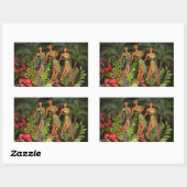 Hawaii Aloha Palm Hula Art Design Rechthoekige Sticker (Vel)
