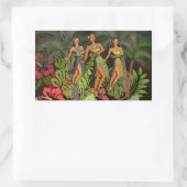 Hawaii Aloha Palm Hula Art Design Rechthoekige Sticker (Tas)