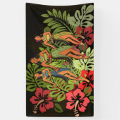 Hawaii Aloha Palm Hula Art Design Spandoek (Verticaal)