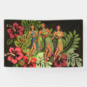 Hawaii Aloha Palm Hula Art Design Spandoek (Horizontaal)