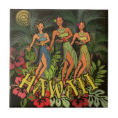 Hawaii Aloha Palm Hula Art Design Tegeltje (Voorkant)